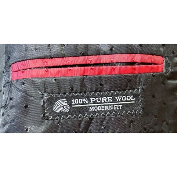 Linea Uomo Modern Fit Men's Blazer Jacket Wool Black Size 44R 38" Waist (READ) - Picture 16 of 16